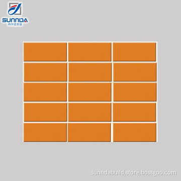 2016 hot sales 75x150mm orange color glazed ceramic wall subway tiles for bathroom